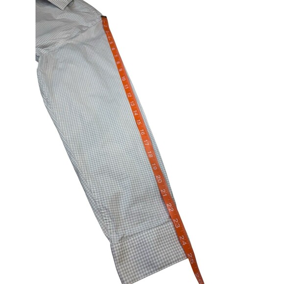 NWOT Men's Apt. 9 Regular Fit Dress Shirt White Grey Checked Size Large - Picture 7 of 7